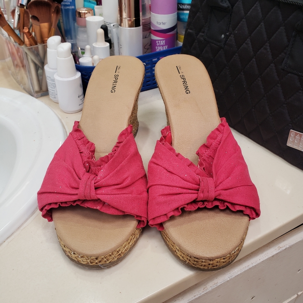 Call it Spring Pink Wedges - Picture 2 of 5